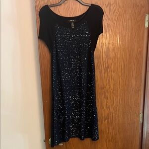 Elegant Black Dress with White Speckles